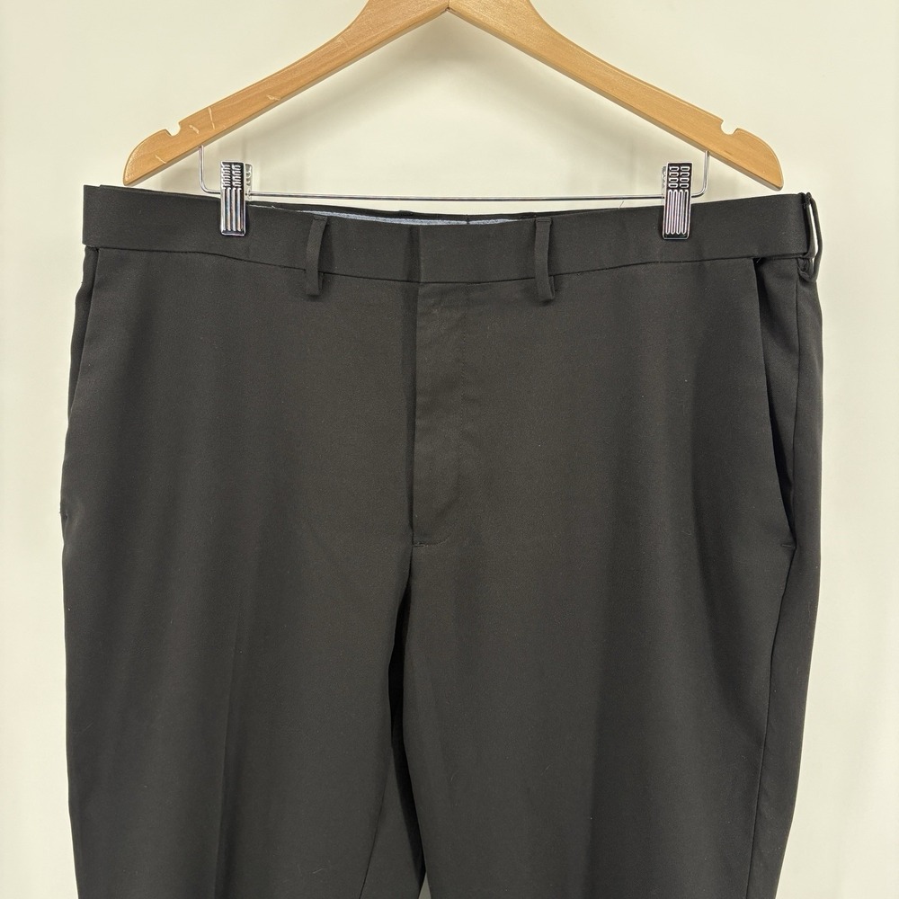 Saddlebred Dress Pants Mens 38x29 (38x26) Black Pleated Slacks Cuffed